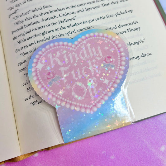 Kindly F*ck Off Magnetic Bookmark | cute bookmarks, bookmark, magnetic bookmarks, kawaii bookmarks, rainbow bookmarks
