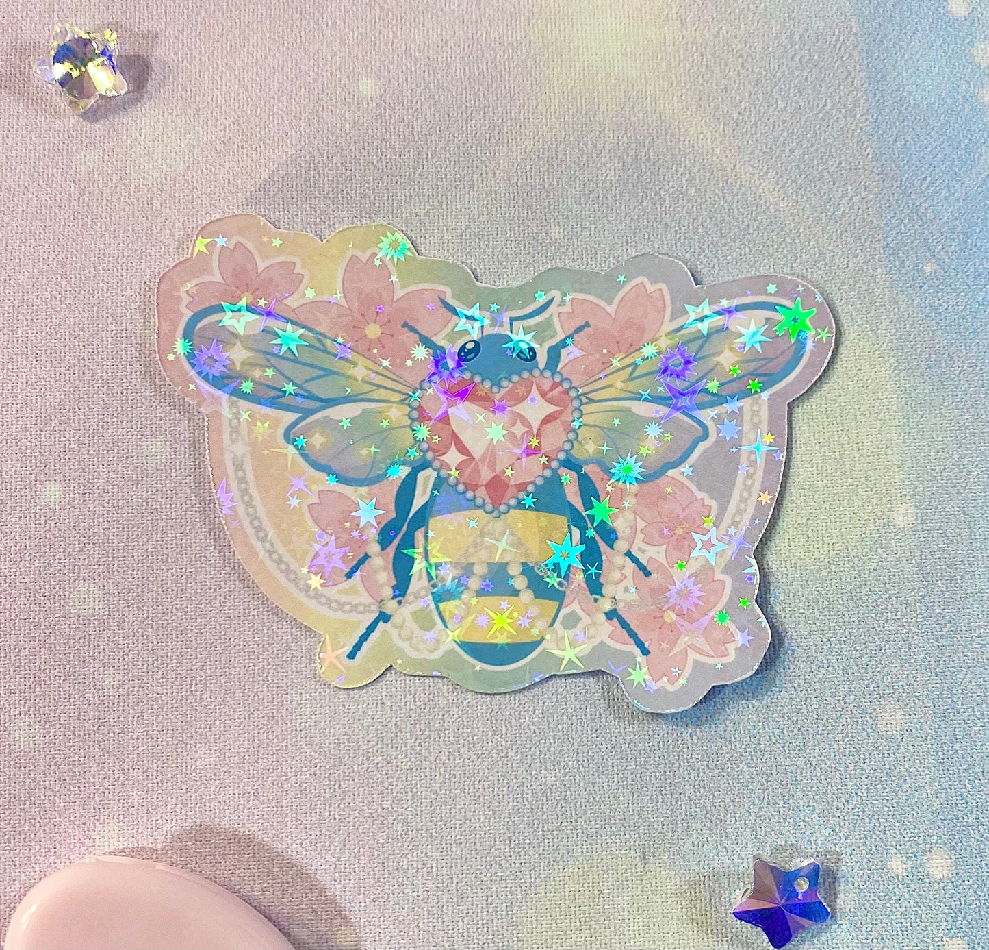 Bee-jeweled Sticker | bee stickers, cute bumble bees, Kawaii stickers, girly stickers