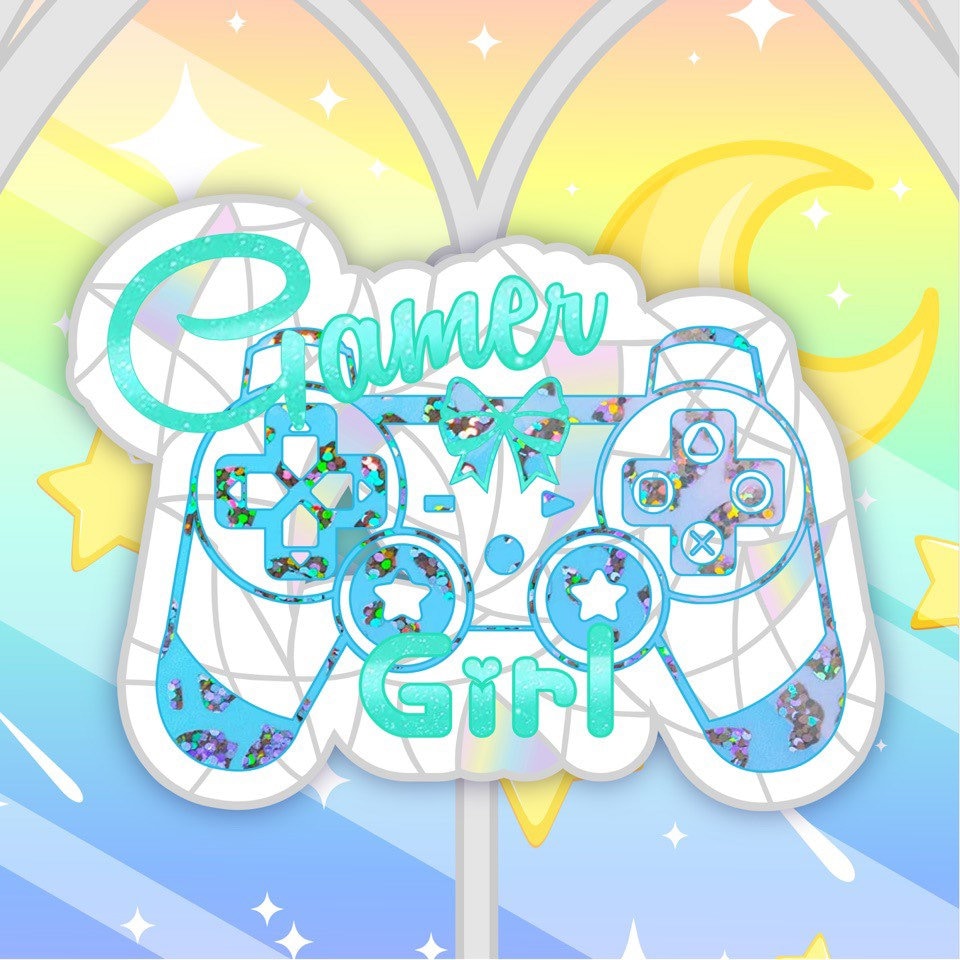 Gamer Girl Sun Catcher | cute sun catchers, gamer girl sun catchers, gamer girls, Kawaii sun catchers, girly sun catchers