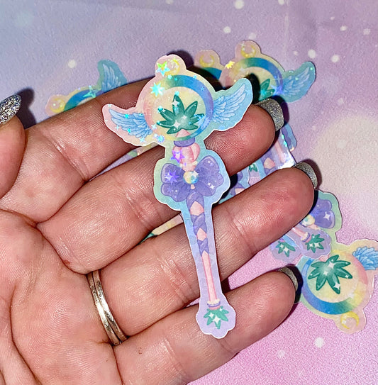Magical Canna-scepter | stoner girls, cannabis stickers, weed stickers, high life, kawaii stickers, girly stickers