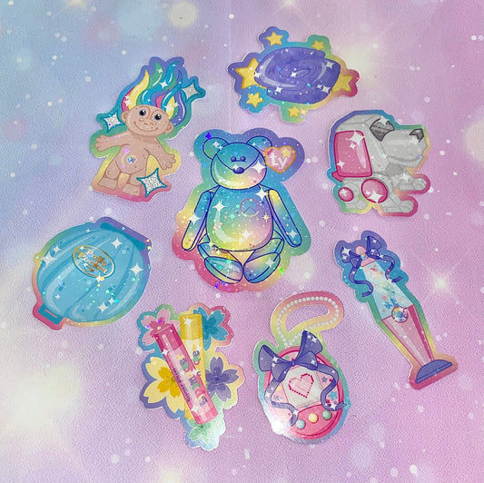 90s Girl Holo Sticker Pack | 90s stickers, Kawaii stickers, cute 90s stuff, girly stickers