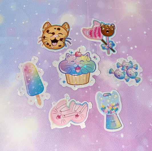 Pastel Kittie Sweets Sticker Pack | cute cat stickers, cat stickers, sweets, cat mom, kawaii stickers, girly stickers