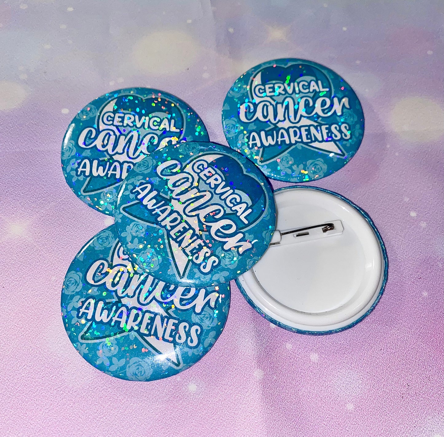 Cervical Cancer Awareness Button Pin | cute button pins, cute pins, Kawaii pins, Kawaii, cervical cancer awareness, cervical cancer