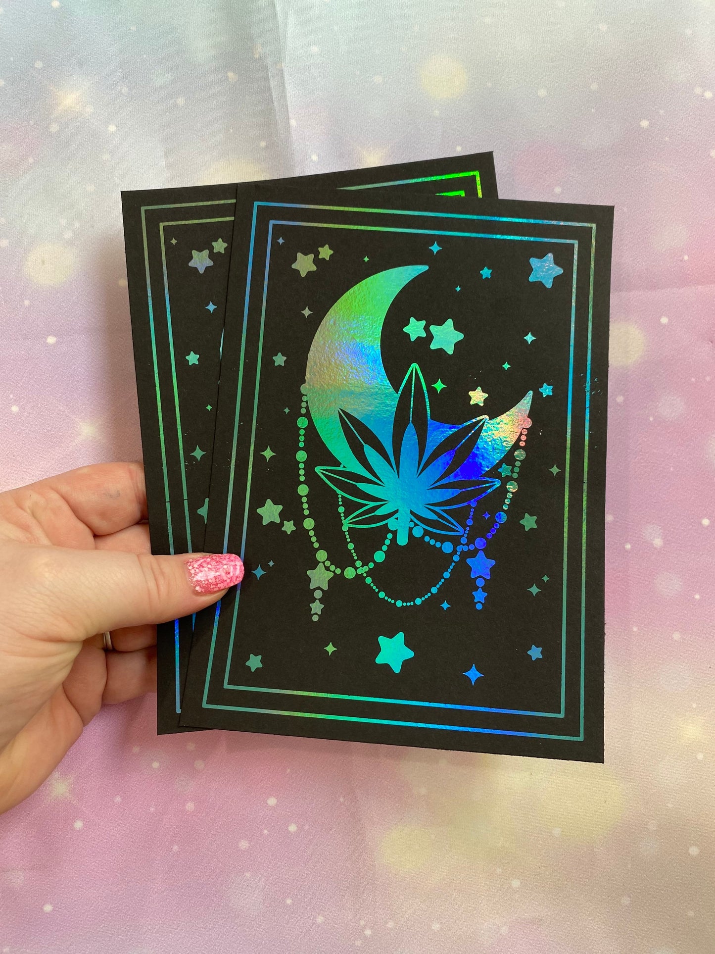 High Life Foil Print | stoner girl, weed print, cannabis print, foil prints, toner foil print, weed foil print, canna babes, smokers