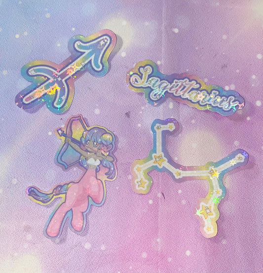 Sagittarius sticker pack | Sagittarius stickers, rainbow stickers, rainbow stickers, kawaii stickers, zodiac stickers, zodiac signs