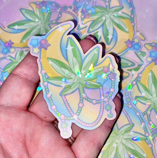 Canna-Dreams | stoner girls, cannabis lace sticker, weed stickers, cannabis stickers, kawaii stickers, girly stickers, canna-lace