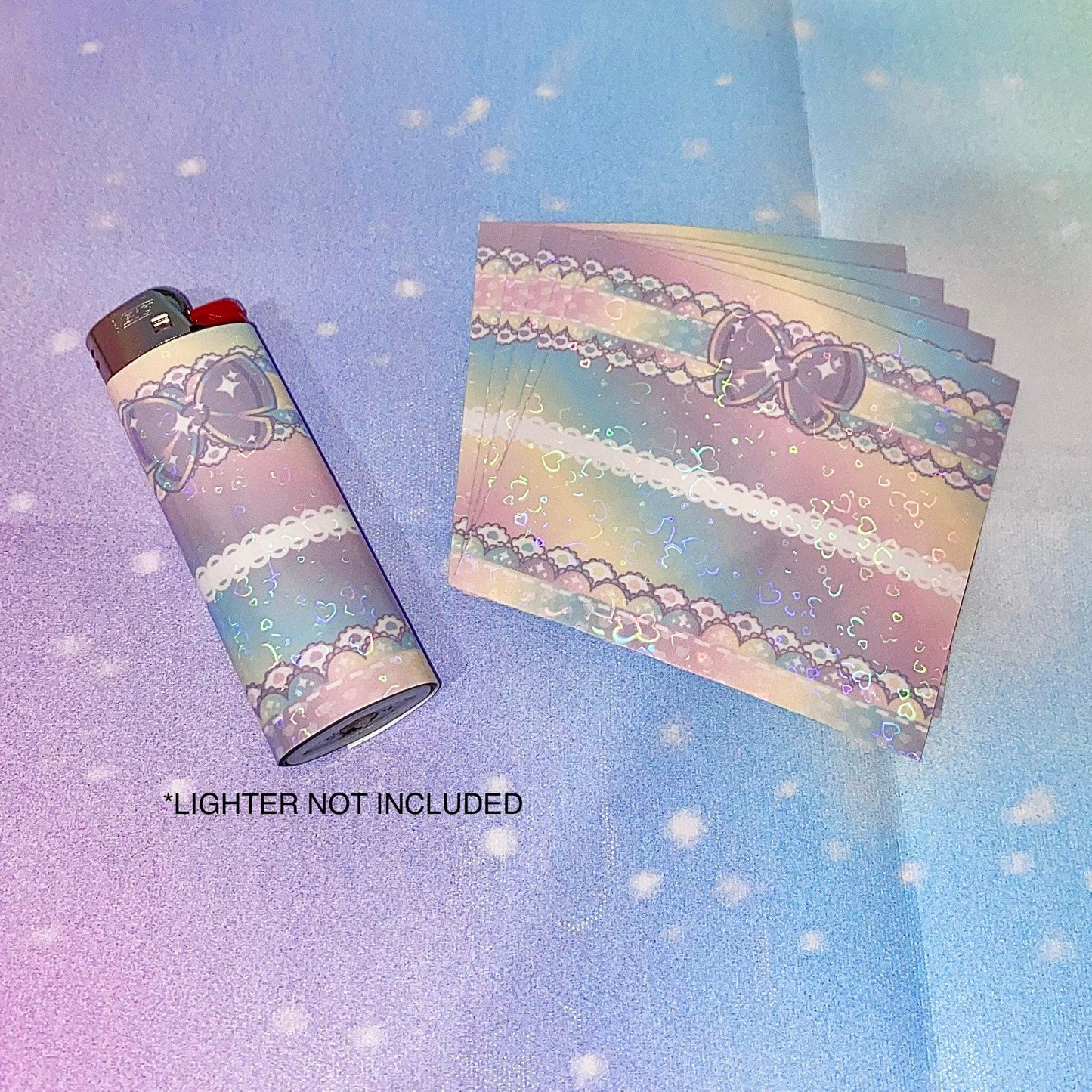 Rainbow Lace Lighter Wrap | Kawaii lighter wraps, lighter wraps, lace stickers, lace, lace lighter wraps, Kawaii, stickers