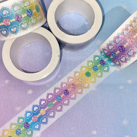 Bejeweled Washi Tape | rainbows, rainbow Washi tape, girly Washi tape, Washi tape, gemstone Washi tape