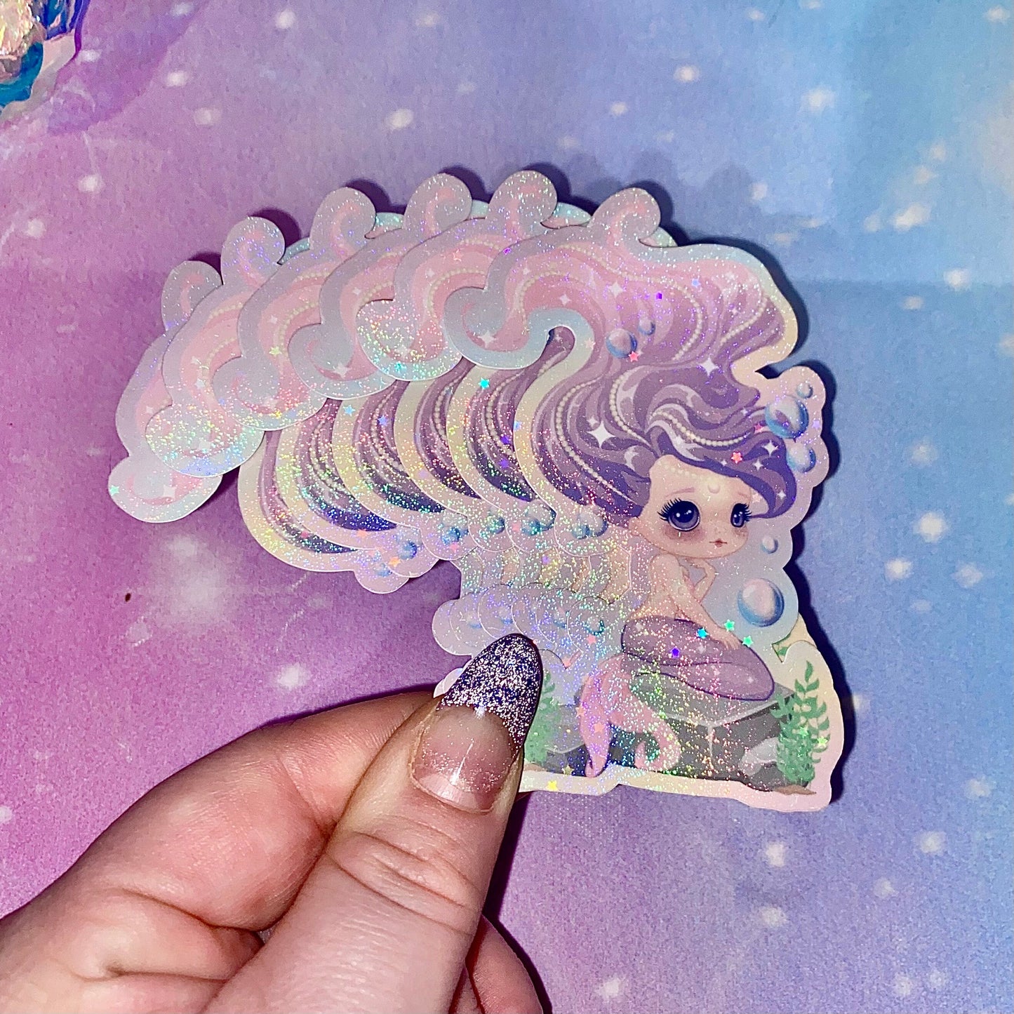 Bella Bubbles | mermaid stickers, mermaids, bubbles, kawaii stickers, girly stickers, tumbler stickers