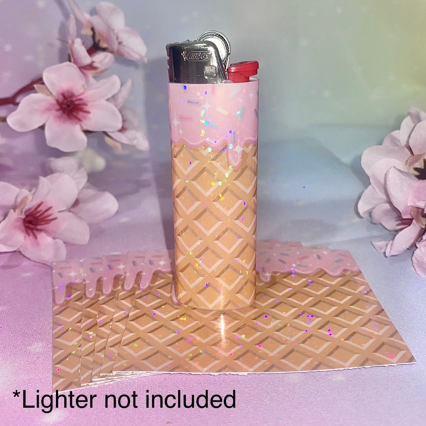 Ice Cream Lighter Wrap | Ice cream lighter wrap, Kawaii lighter wraps, lighter wraps, ice cream art, girly stickers, Kawaii, stickers