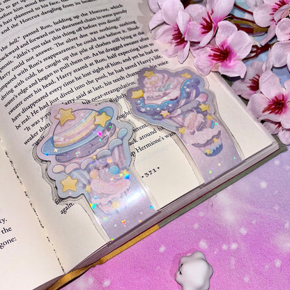 Celestial Cupcakes Magnetic Bookmark | cute bookmarks, bookmark, magnetic bookmarks, kawaii bookmarks, rainbow bookmarks, cupcakes