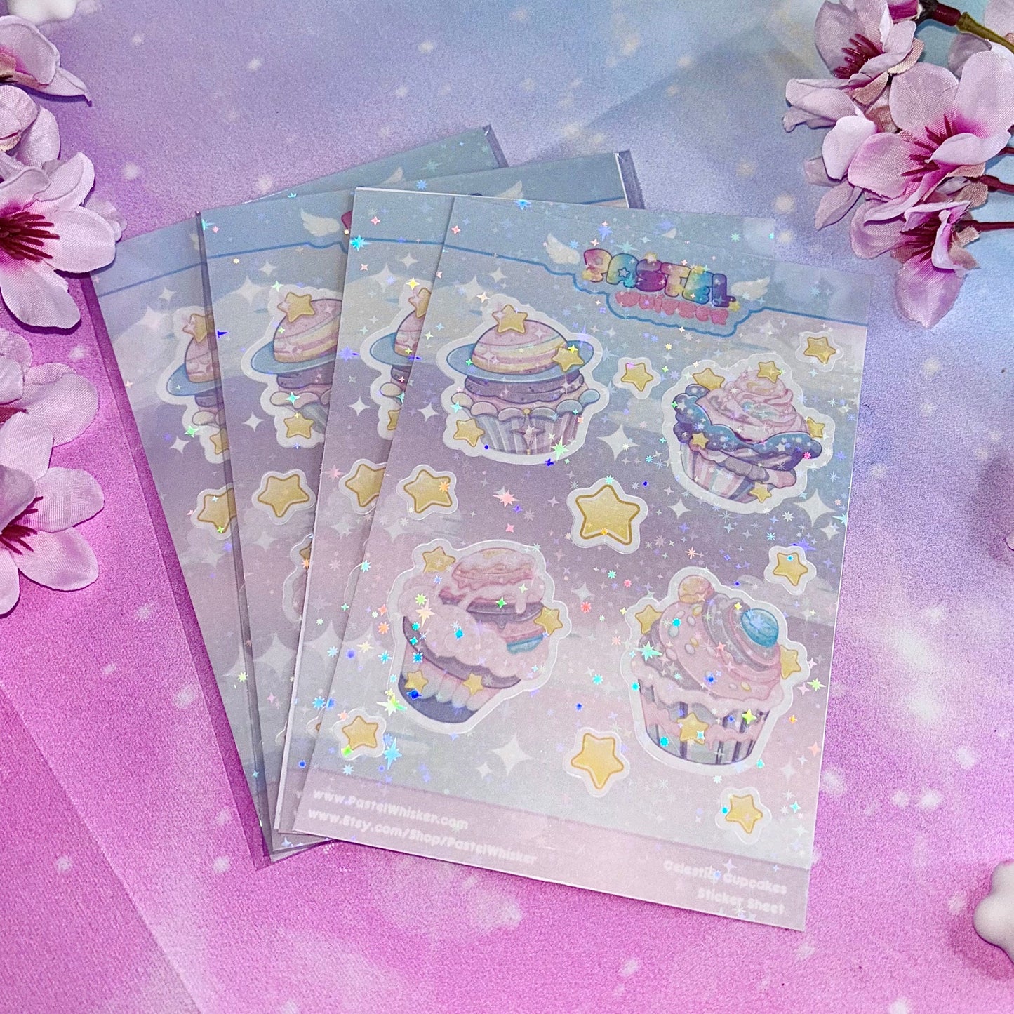 Celestial Cupcakes sticker sheet | galaxy stickers, cupcake stickers, Kawaii stickers, girly stickers, cupcakes, Kawaii galaxy