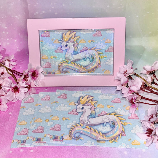 Year of the Dragon print | dragons, dragon art, pastel rainbow art, Kawaii art