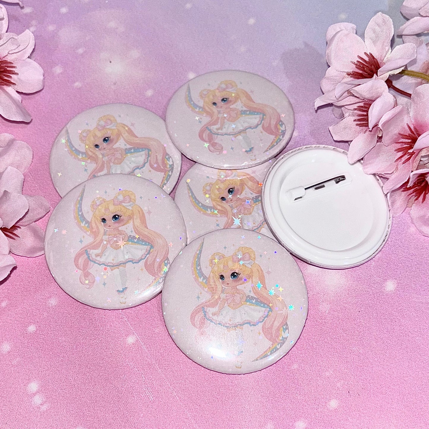 Magical Princess Button Pin | cute button pins, cute pins, Kawaii pins, Kawaii, magical girls, magical girl pins
