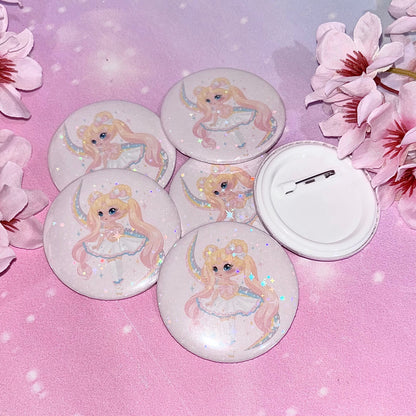 Magical Princess Button Pin | cute button pins, cute pins, Kawaii pins, Kawaii, magical girls, magical girl pins
