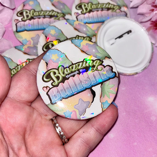 Blazzing Button Pin | cute button pins, cute pins, Kawaii pins, Kawaii, funny pins, cannabis, cannabis art, canna babes, canna art, stoners
