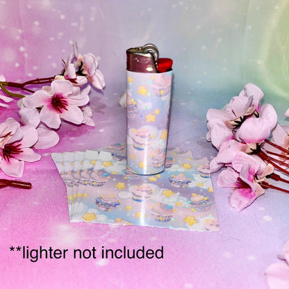 Celestial Cupcakes Lighter Wrap | cupcake lighter wrap, Kawaii lighter wraps, lighter wraps, cupcake art, girly stickers, Kawaii, stickers