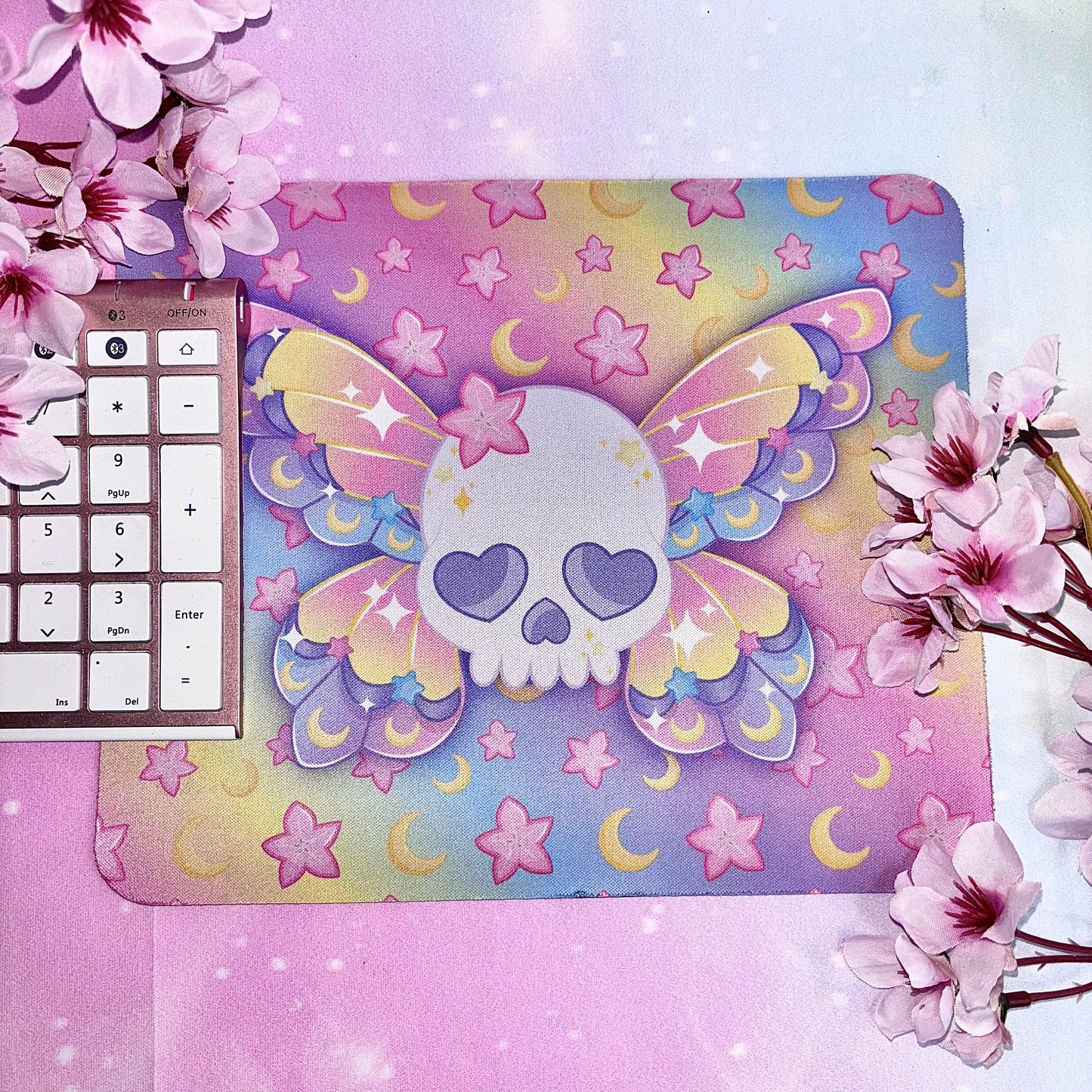Deathly Beautiful mousepad | mousepad, Kawaii mousepad, Rainbow mousepad, cute mousepads, butterfly mousepads, small business, skulls