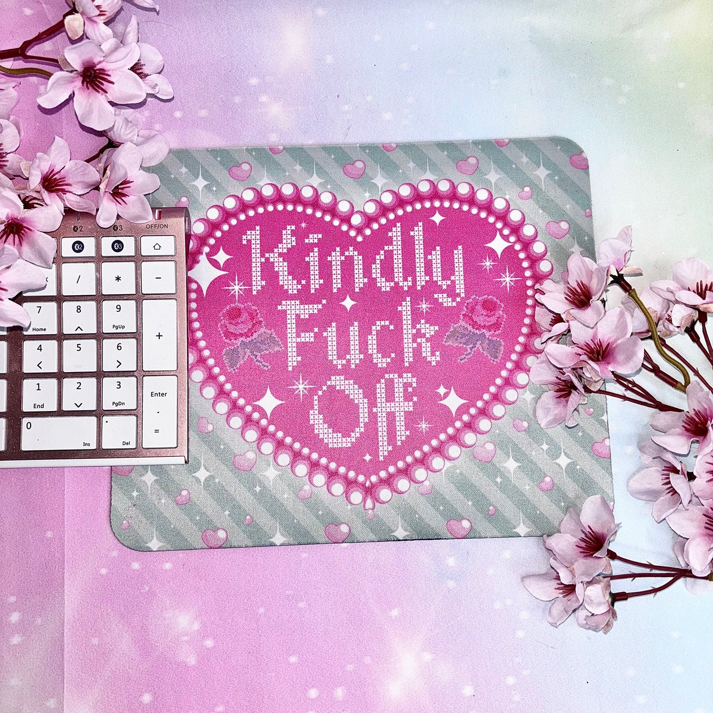 Kindly F*ck Off mousepad | mousepad, Kawaii mousepad, Rainbow mousepad, cute mousepads, funny mousepads, small business, f*ck off