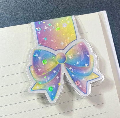 Pastel Bow Magnetic Bookmark | cute bookmarks, bow bookmark, magnetic bookmarks, kawaii bookmarks, rainbow bookmarks