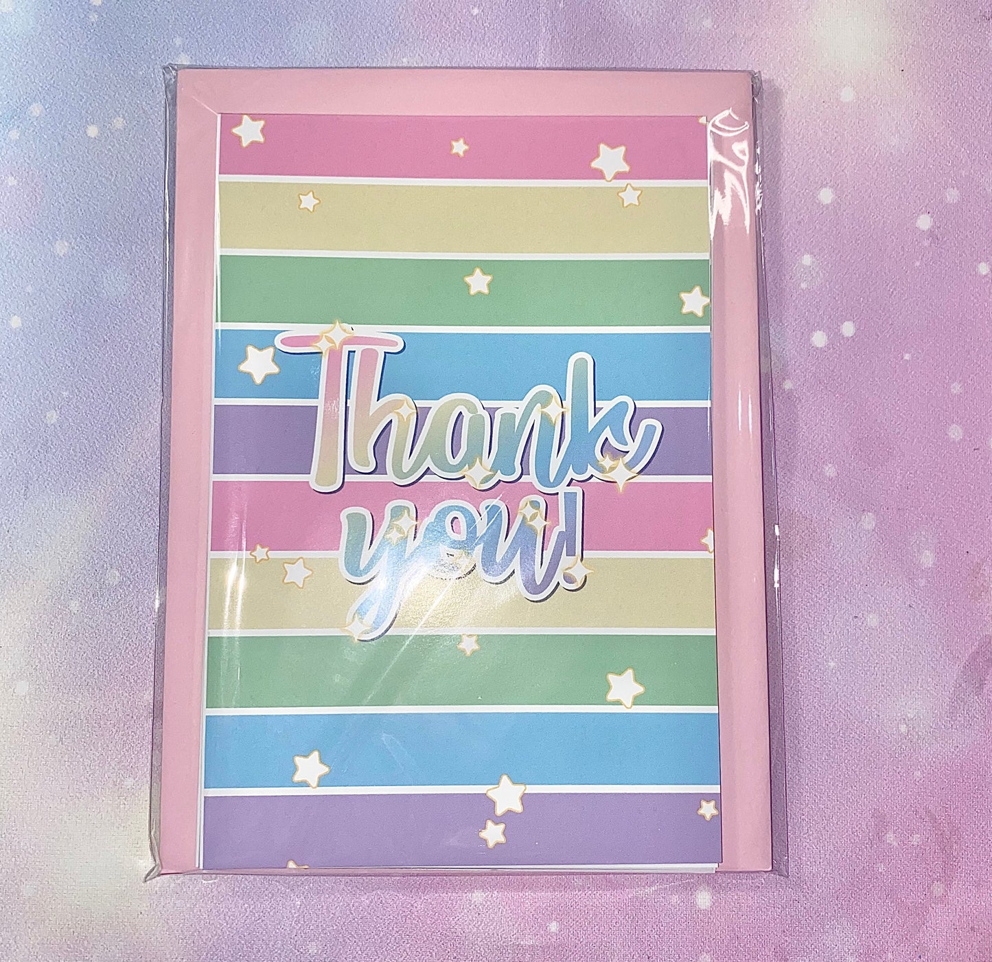 Pastel Thank You Card | thank you  cards, greeting cards, Kawaii cards, rainbow cards