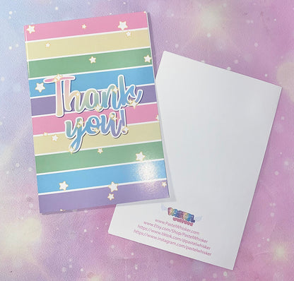 Pastel Thank You Card | thank you  cards, greeting cards, Kawaii cards, rainbow cards