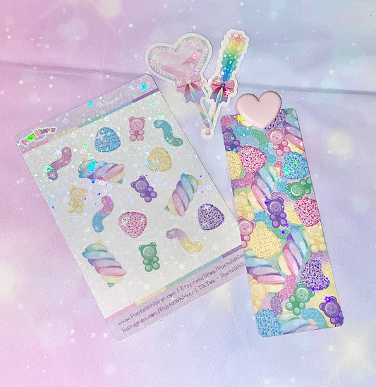 Sweet cravings pack | cute candy stickers, candy stickers, candy bookmarks, kawaii stickers, kawaii bookmarks, tumbler stickers