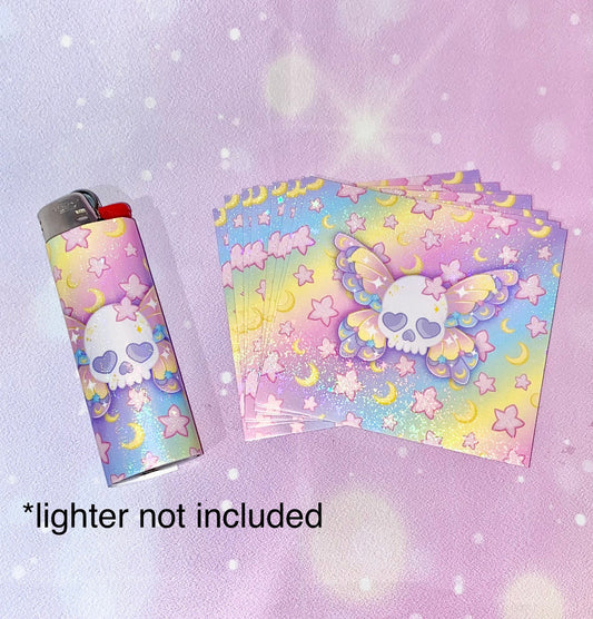 Deathly Beautiful Lighter Wrap | Kawaii lighter wraps, lighter wraps, Skull art, butterfly stickers, Kawaii, stickers