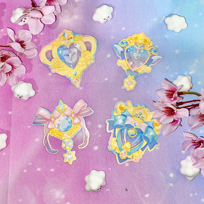 Magical Brooch Sticker Pack | magical girls, magical girl stickers, magical girl butts, magical girl brooch, kawaii stickers