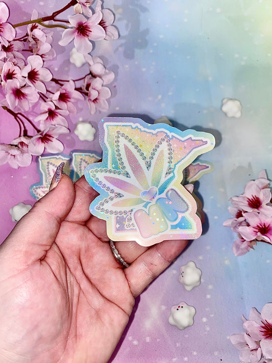 420 MN sticker | cute canna stickers, baked stickers, cannabis stickers, weed stickers, stoner girls, kawaii stickers