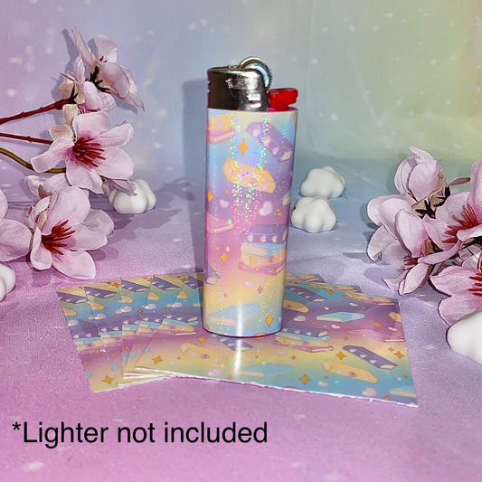 Book Worm Lighter Wrap | book lighter wrap, Kawaii lighter wraps, lighter wraps, book art, girly stickers, Kawaii, stickers